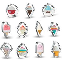 Cupcake Ice Cream Biscuit Mold Stainless Steel Ice Cream Popsicles Fondant Cookie Cutter DIY Home Kitchen Baking Tool Bakeware