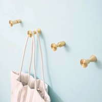 Nordic Solid Brass Golden Bearing Hooks Bathroom Indoor Kitchen Hallway Wall Clothes Hook Wall Hangings Row Hooks Brass Hardware