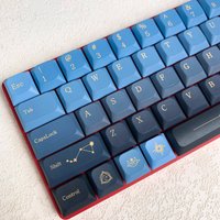130 Keys Star Night Low Profile Keyboard Slim Keycaps Five Sides Dye Sublimation PBT Keycaps for MX Switches Mechanical Keyboard