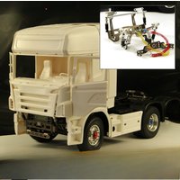 Metal Cab Simulated Dynamic Suspension System for 1/14 Tamiya RC Truck Trailer Tipper Scania R620 R470 R730 Car Upgrade Parts