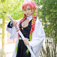 New Anime Kanroji Mitsuri Cosplay Costume Yaiba Game Full Set Adult Kids Wig Kimono Suit Party Women Uniform