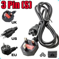 【Fast Delivery】AC Power Cable C5 Universal 3 Prong AC Laptop Power Cord Charger Cable For AC Adapters PC Laptop TV LCD Monitor