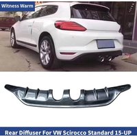 Carbon Fiber Car Rear Bumper Diffuser Lip Middle Two Out Exhaust Splitter for Volkswagen Scirocco Standard Bumper 2009-up