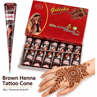 GOLECHA Brown Henna Temporary Tattoo Paste 30g Mehndi Henna Cone For Faux Freckles Hand Drawing Natural Brown Skin Stain
