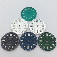 31mm Black Silver Blue Green Watch Dial Green Luminous Fit NH35 NH36 Automatic Movement Fit Seamaster Watch Part