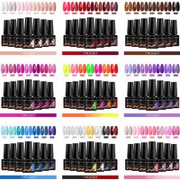 7Pcs Red PinK Blue Purple Gel Nail Polish 7.3ml Glitter Semi Permanent Nail Art LED UV Nail Art Gel Vernis Semi Permanent Gel