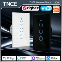 TNCE Tuya Smart Switch WIFI or zigbee, Works With or Without Neutral Wire LED light Wall Button Control, Alexa Google Home Voice