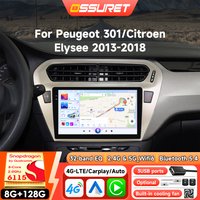 8-Kern Android Autoradio-Player für Peugeot 301 Citroen Elysee 2013-2018 Auto-Multimedia Kabelloses Carplay 6115 Audio GPS 360-Grad-Kamera