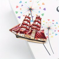 Vintage Fashion Sailing Brooch Simple Atmospheric Clothing Accessories Gift