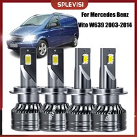 4Pc 477/499 LED Headlight Bulb Main Dipped Beam White For Mercedes Benz Vito W639 2003-2014 2004 2005 2006 2007 2008 2009 2010