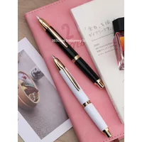 MAJOHN A1 Colorful Press Metal Fountain Pen F Nib Retractable With Gold/Black Clip Ink Converter Pen Office School Writing Gift
