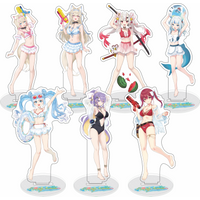 Swimsuit Party Time Hololive Vtuber Anime Figures Cosplay Acrylic Stands Model Mococo Kobo Ayame Desk Decor Standing Sign Gift