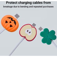 Cute phone USB Cable Protector for Apple iPhone Samsung cable bumper cord fruit bite charger wire holder organizer protection