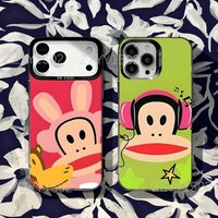 P-PaulS Monkey F-FrankS Phone Case For iPhone 17,16,15,14,13,12,X,8,Pro,Max,Plus,SE4,Air,Mini HD Black IMD Matte