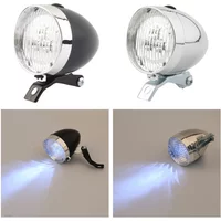 ABS 3LED Battery Powered Bike Headlights Night Riding Safety Warning Light Retro Bicycle Front Lamps Riding Supplies