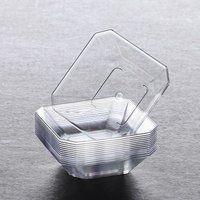50/100Pcs Mini Dessert Plates, Disposable Clear Plastic Trays, Party Serving Plates for Appetizer, Dessert, Fruit & Snack
