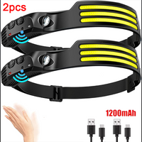 NEW COB LED Induction Headlamp With USB Rechargeable Built-in Battery Head Flashlight Outdoor Camping Fishing Head Lantern