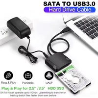 USB 3.0 to SATA Adapter Cable for 3.5/2.5 Inch SSD HDD SATA III Hard Drive Disk Support UASP Compatible with USB 1.1/2.0/3.0