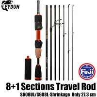 LEYDUN USOPP Fishing Rod 8+1 Sections S608UL S608L 27.3CM Travel Spinning Rod FUJI Guide Carbon For Bass Pike Fishing Rods