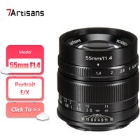7artisans APS-C 55mm F1.4 Large Aperture Manual Focus Mirrorless Camera Lens for Portrait Photography with Sony E Fujifilm XF