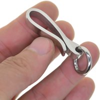 Unique one of a kind CNC Ti polished mirror stainless steel Japanese U shape fish hook Keychain lanyard Gift FOB EDC DIY making