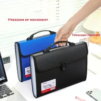A4 Size Portable 13 Pockets Expanding Wallet File Folder Paper Document Storage Organ Bag Holder Office School Organizer Case