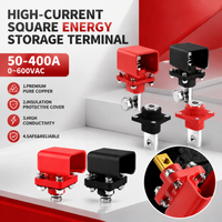 All Copper Battery Terminal Through Wall High Current Energy Storage Terminal Post Connector 50A 100A 120A 150A 200A 300A 400A