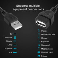 High Speed USB2.0 Extension Cord Male-Female Extender Wire for Laptop PC TV Projector Car Digital Accessories Data Transmission