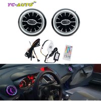 For Ford Fiesta 2009-2014 Front Dashboard AC Air Condition Vent Outlet Turbo Interior Trim LED Ambient Light Car Accessories
