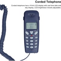 Wired landline phone, FSK/DTMF caller ID display, 12-digit LCD display, redial/hold function, home corded telephone