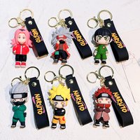Naruto Keychain Cute 3D PVC Figure Key Ring Anime Backpack Pendant Car Bag Charms Gift For Fans