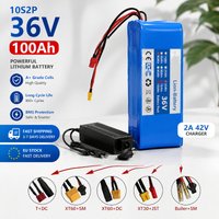 36V 100Ah Lithium-Akku-Pack 10S2P 18650 Ersatzakku für Elektroroller, E-Bike, Motorrad mit BMS EU-Lagerbestand