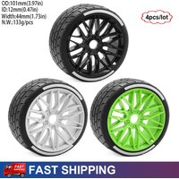 4PCS High Grip RC On-Road Tires Wheels for 1/7 1/8 ARRMA Outcast LIMITLESS Fireteam F1 HongNor X3GT KM Rally ZD Racing Serpent