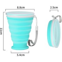 300ml Silicone Folding Mug - Leakproof Portable Travel Cup w/Carabiner for Camping/Sports/Coffee, Collapsible Tea Water Bottle