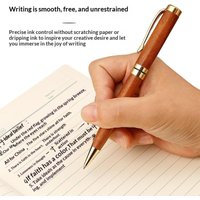 Premium Metal Ballpoint Pen With 1 Piece Wood Smooth Writing Experience Office School Signature Use