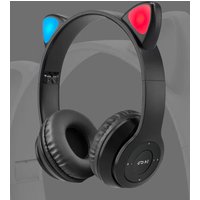 Cat-ear light-emitting Bluetooth headphones, long battery life, wireless and wired modes, over-ear headphones