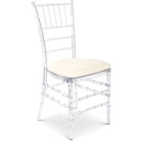 Clear Acrylic Chiavari Dining Chair. Transparent Stackable Ghost Chairs for Dining Room, Bedroom, Vanity, Dressing Table, Recep