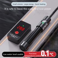 220V Aquarium MINI Heating Rod Thermostat Temperature Control 200W Digital Display Adjustable Temperature Water Heat Submersible
