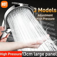 High Pressure Shower Head 13cm Large Panel 3 Modes Water Saving Spray Nozzle Massage Rainfall Shower Bathroom Accessories