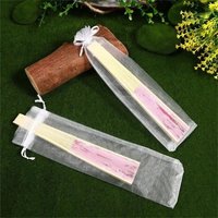 10/30/50pcs Folding Hand Fan Pouch Drawstring Organza Bags Wedding Favor Gift Candy Jewellery Bags Pouches for Packaging Gifts