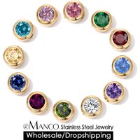 eManco Charm Rhinestone Stainless Steel Necklace Pendant Fashion12 Colors Birthstone For Jewelry Making Women DIY Accessories