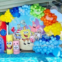 Lebendige Farben SpongeBob Ballon-Bogen-Girlande DIY-Set Party-Hintergrund-Dekoration für Familientreffen Festival-Feier