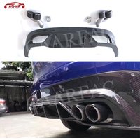 Carbon Fiber Rear Lip Diffuser Spoiler Exhaust Muffler Tips for Jaguar F-PACE 2015-2018 Bumper Body Kits Car Accessories