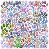 50PCS Watercolor Paw Print Graffiti Stickers - Cartoon Cat Footprint Decor for Water Cup & More RecordingYourLife Store