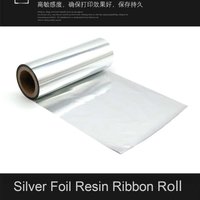 Silver Foil Resin ribbon 30-110mm thermal transfer printer inked ribbon roll for Gift bag/Flower/Card/Satin ribbon printing