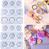 Cat Paw Silicone Molds DIY Handmade Flowing Sand Keychain UV Epoxy Resin Mold Jewelry Hanging Ornaments Mould Candle Supplies