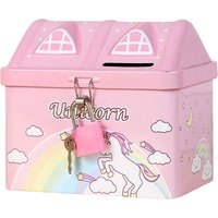 Piggy Bank Cartoon House Bank Kids Girls Metal Money Jar Toddler Savings Box Birthday Gift Home Decor Saving-Bank