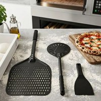 Pizza Peel Set with Dough Scraper Long Handle Turning Paddle 12 13 14 & 7 8 9 Inch Pizza Making Tools Kit Dough Cutter