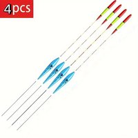 4pcs Fishing Floats with Storage Tube - Bright Blue & Red drifting bobbers, Nano Drift Floats for Freshwater/Saltwater Fishing