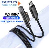 PD 65W Fast Charging 15V3A USB C Power Supply Cable Adapter for Microsoft Surface Pro 8 7 6 5 4 3 Laptop USB C PD Charging Cable